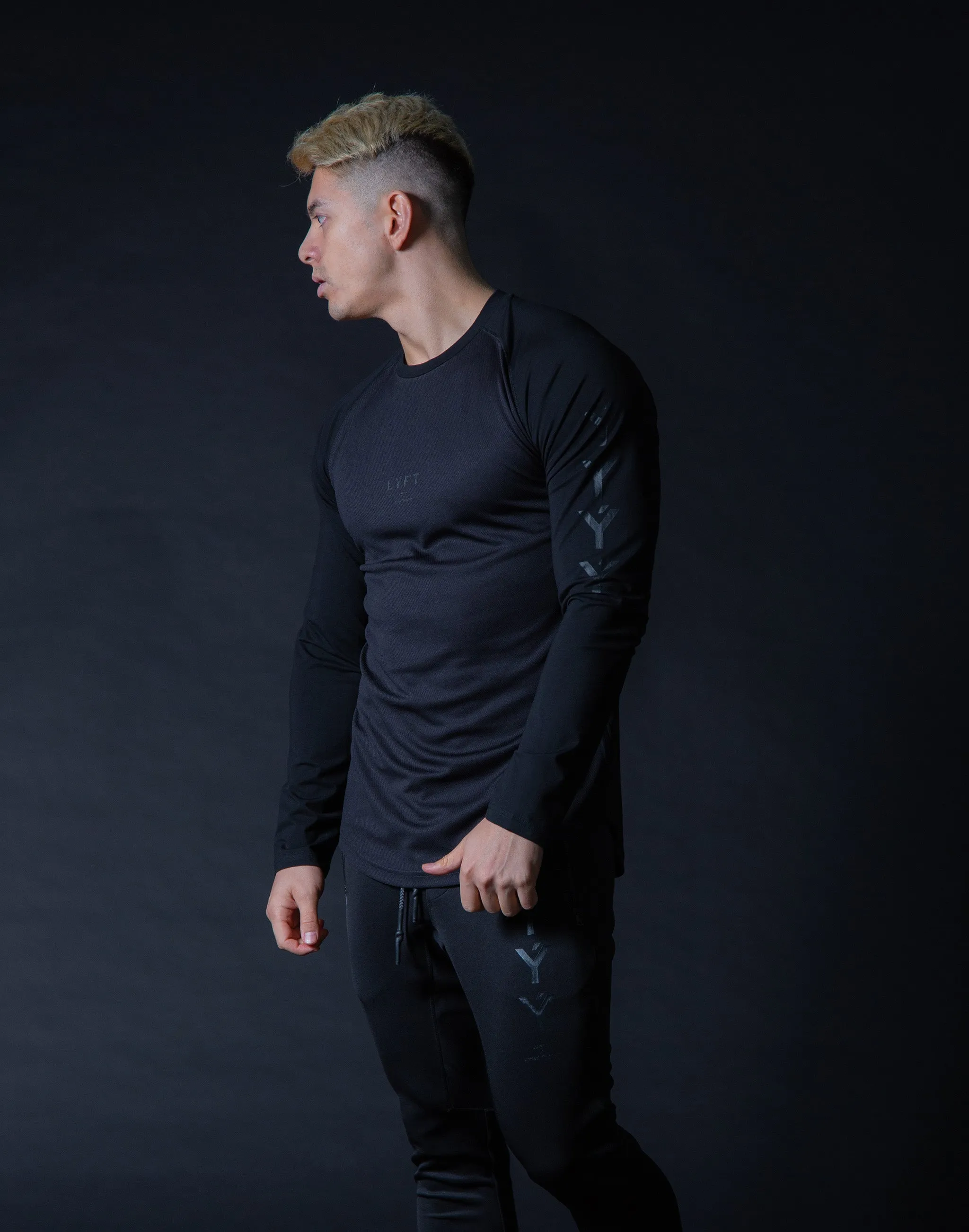 ÝÝÝÝ Combi Mesh Training Long sleeve - Black x Black