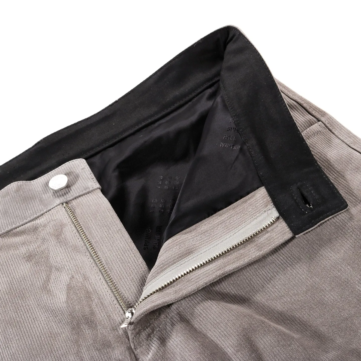 4SDESIGNS ERN PANT GREY CORDUROY EFFECT HEAVY LEATHER