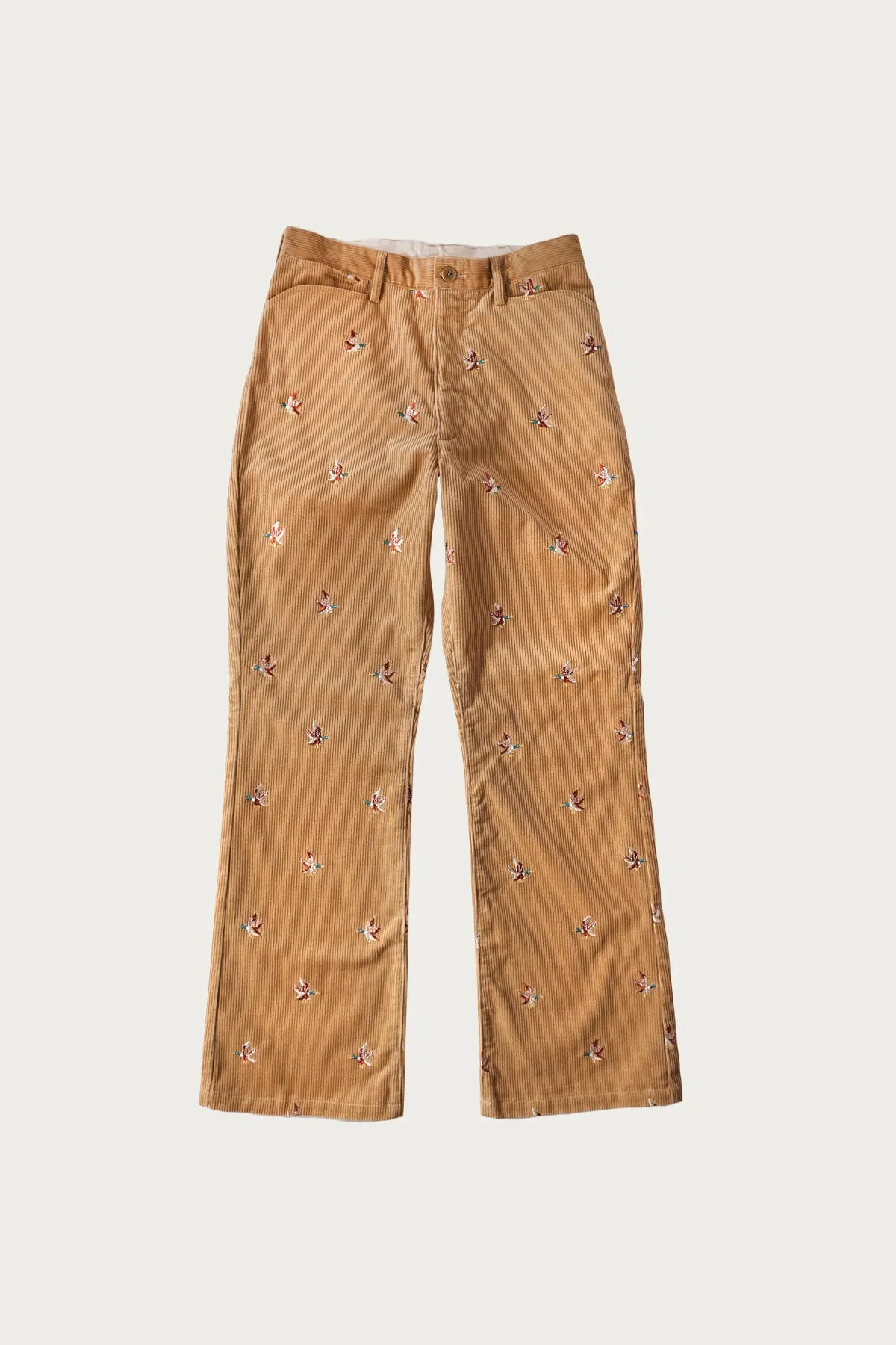 8W Corduroy Embroidered Duck FRISKO Pants - Beige