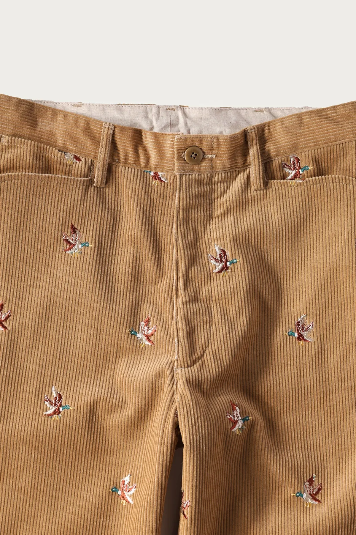 8W Corduroy Embroidered Duck FRISKO Pants - Beige