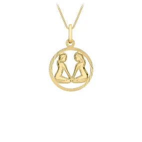 9ct Yellow Gold Gemini Zodiac Pendant