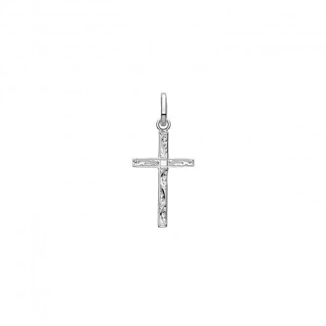 Acotis Silver Cross Engraved Pendant G61041E