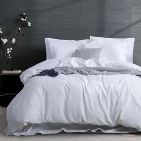 Amor Luxurious Linen Cotton White Quilt Cover Set