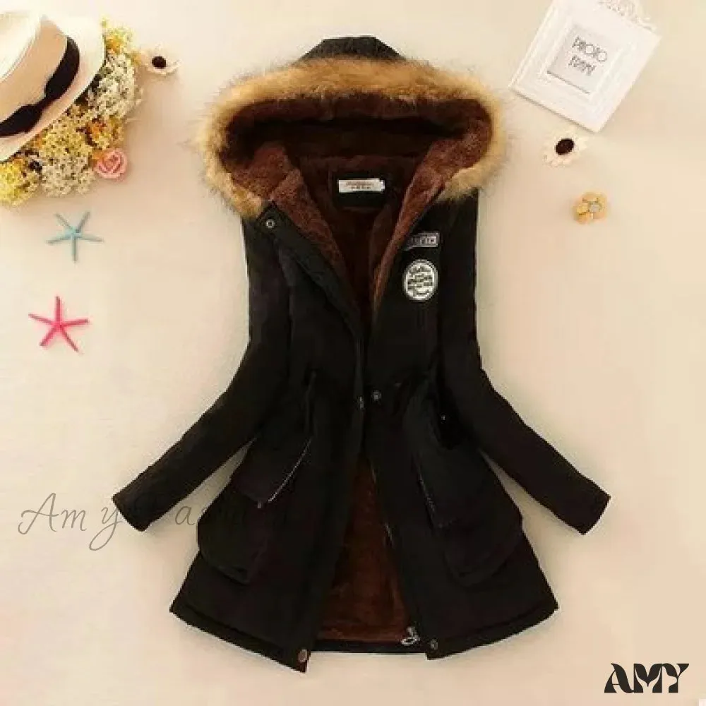 Amy Fashion - Fashion Plus Size Long Sleeve Thick Warmth Coat