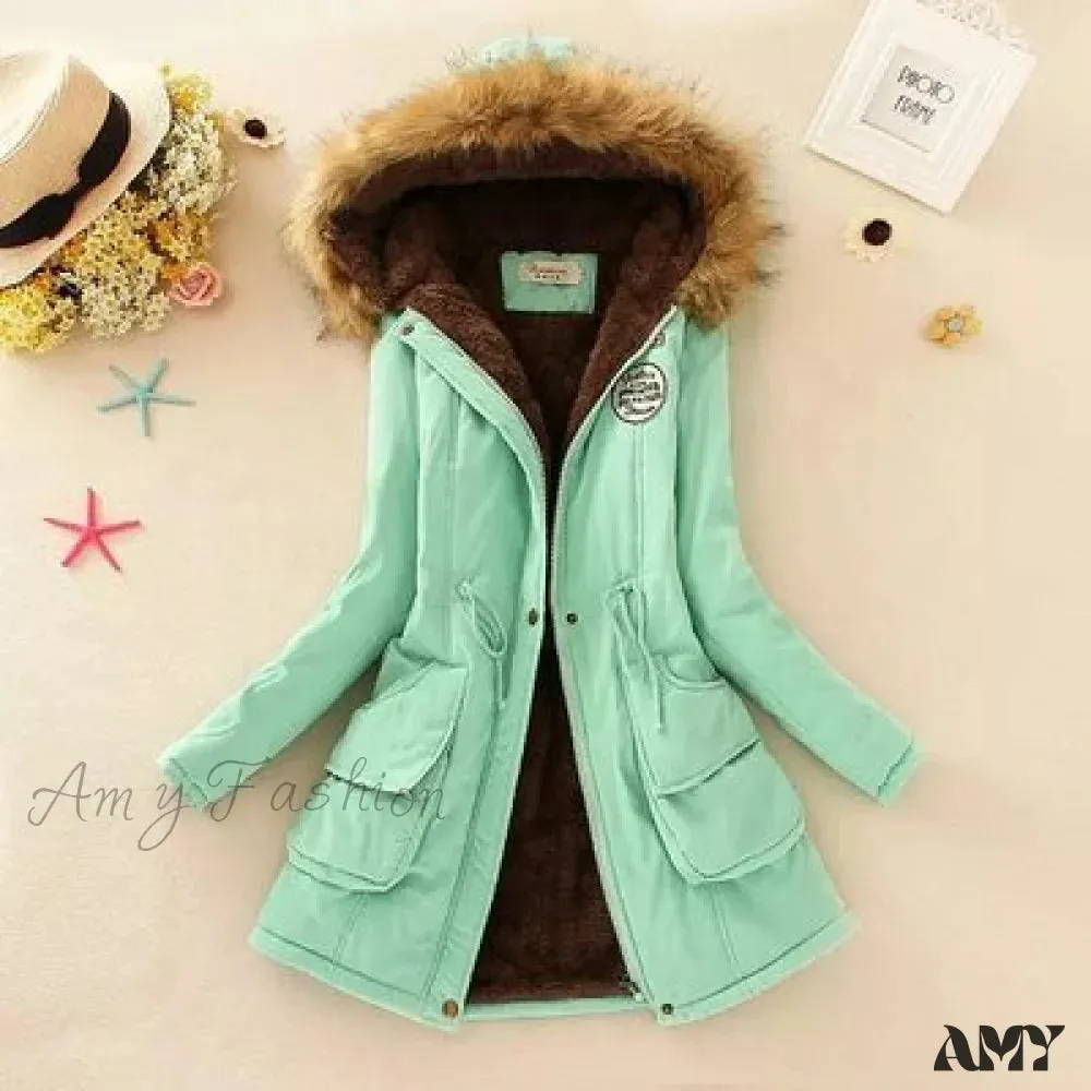 Amy Fashion - Fashion Plus Size Long Sleeve Thick Warmth Coat