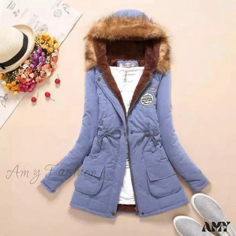 Amy Fashion - Fashion Plus Size Long Sleeve Thick Warmth Coat