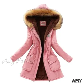 Amy Fashion - Fashion Plus Size Long Sleeve Thick Warmth Coat