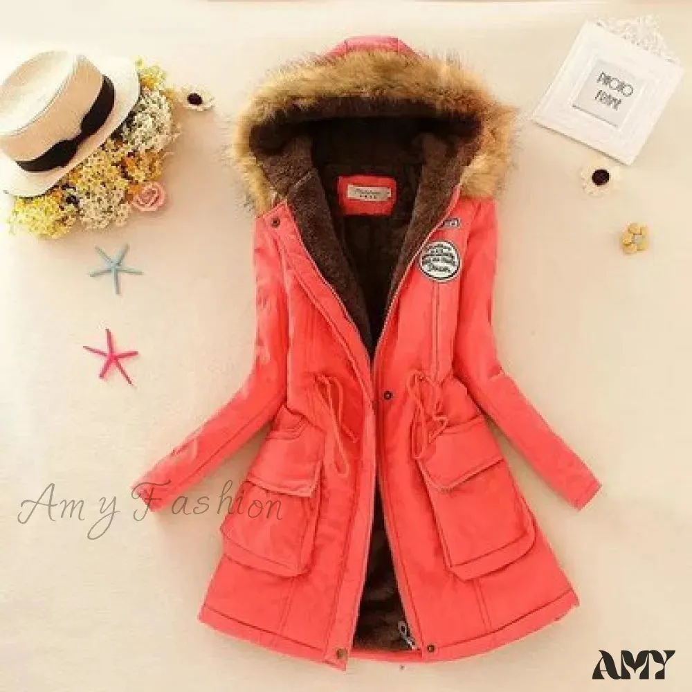 Amy Fashion - Fashion Plus Size Long Sleeve Thick Warmth Coat