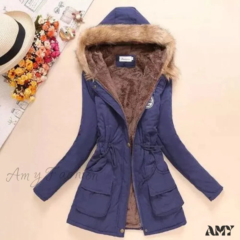 Amy Fashion - Fashion Plus Size Long Sleeve Thick Warmth Coat