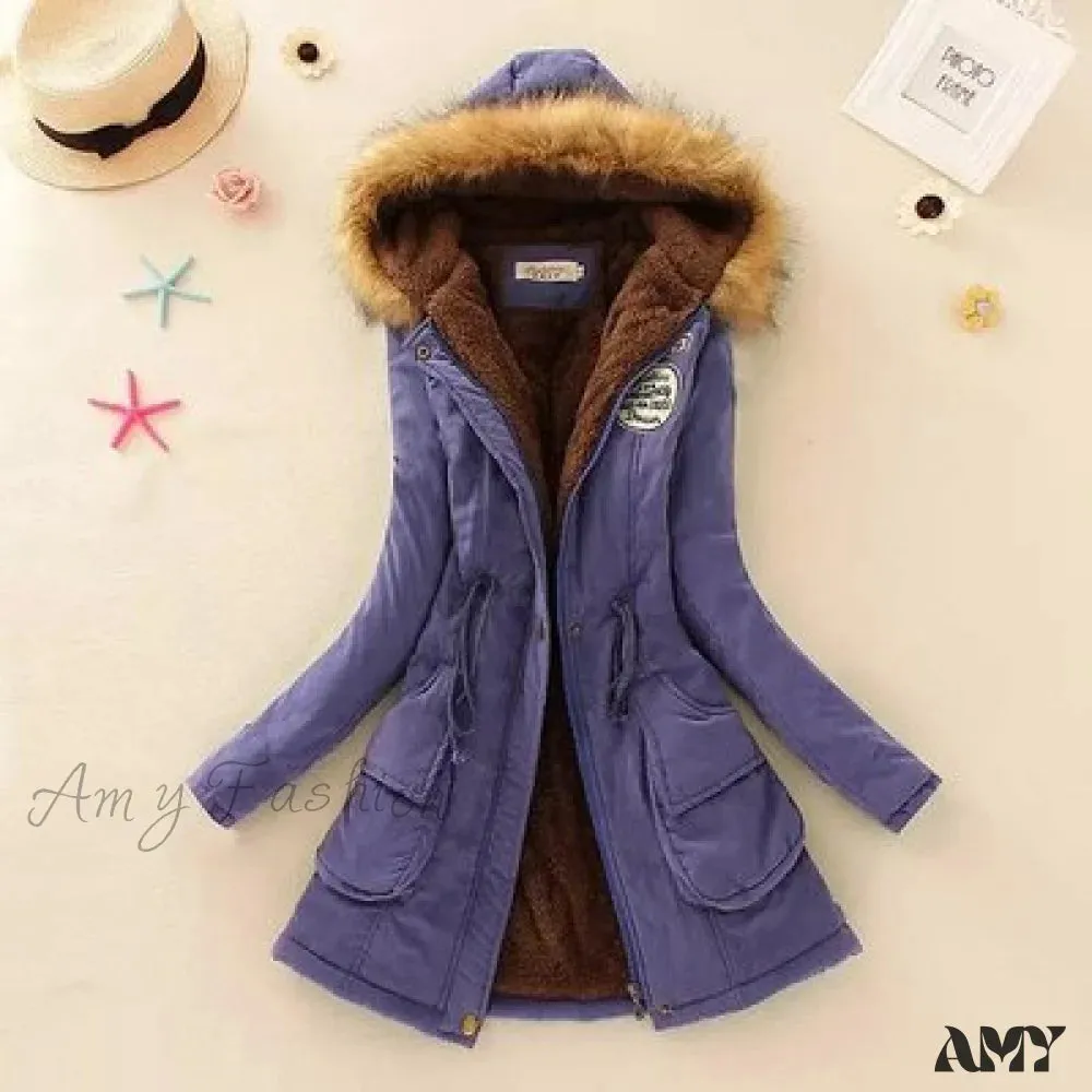 Amy Fashion - Fashion Plus Size Long Sleeve Thick Warmth Coat