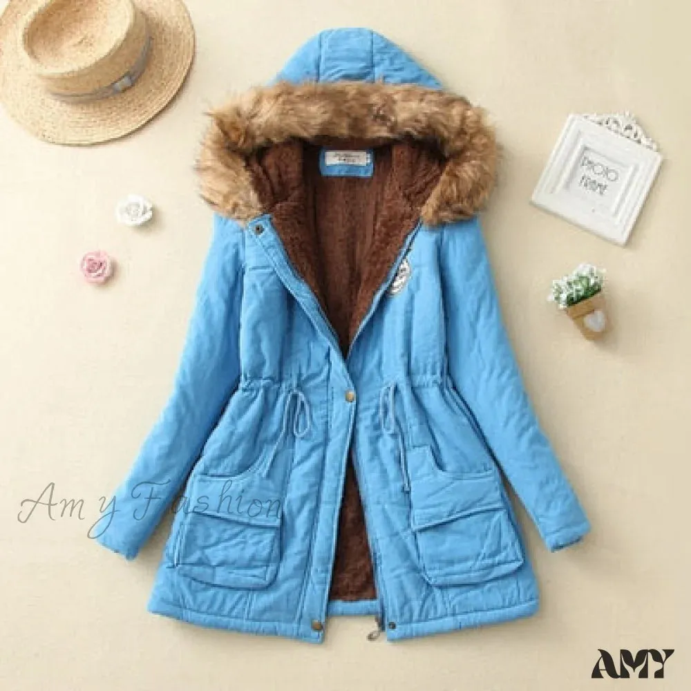 Amy Fashion - Fashion Plus Size Long Sleeve Thick Warmth Coat