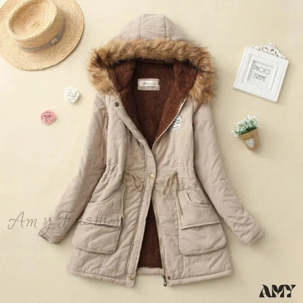 Amy Fashion - Fashion Plus Size Long Sleeve Thick Warmth Coat