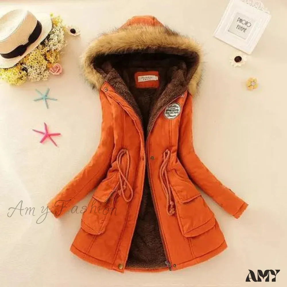 Amy Fashion - Fashion Plus Size Long Sleeve Thick Warmth Coat