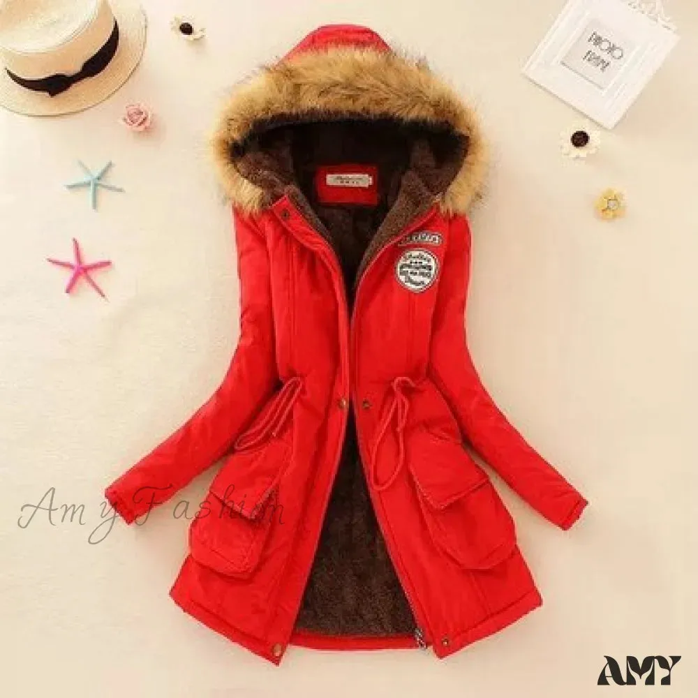 Amy Fashion - Fashion Plus Size Long Sleeve Thick Warmth Coat