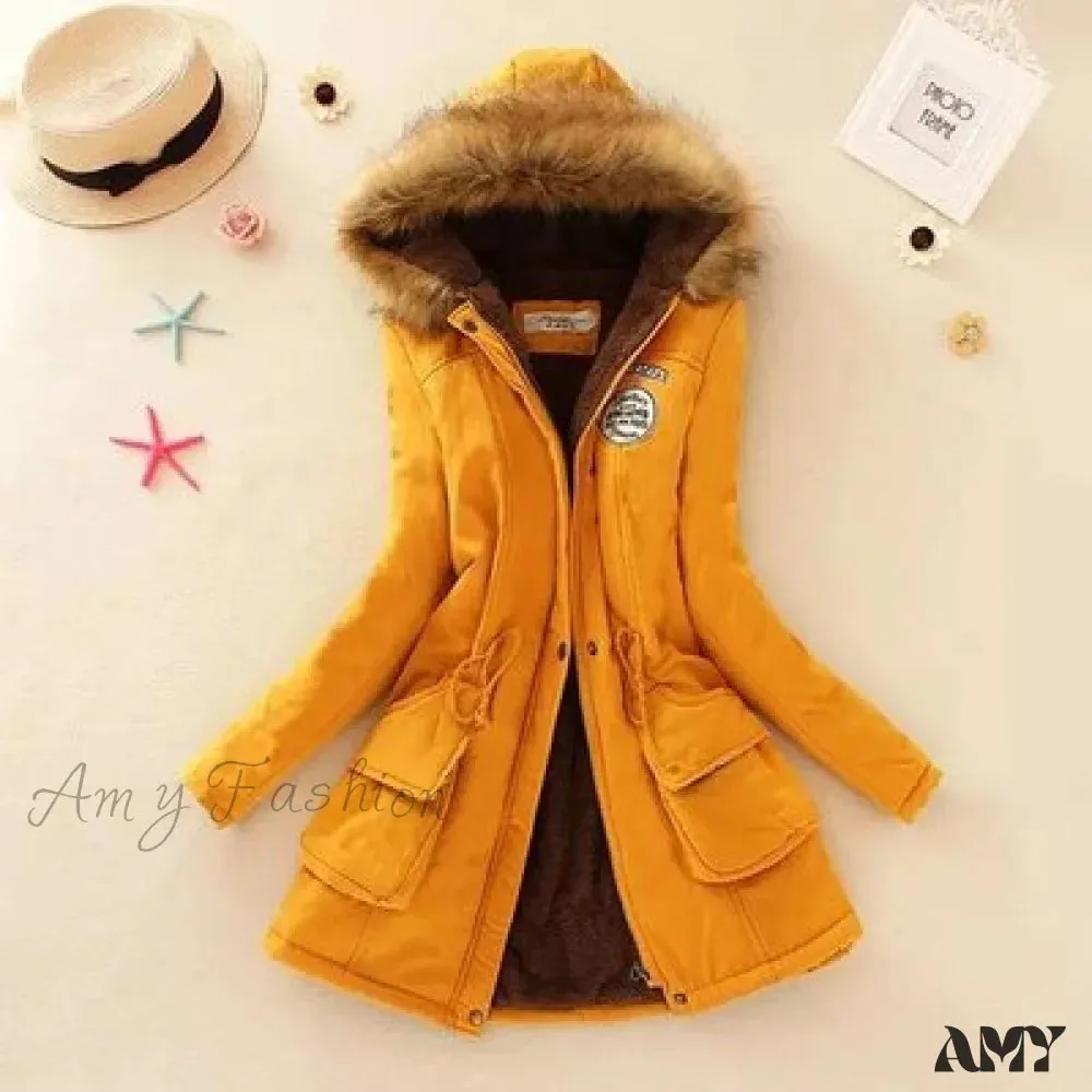 Amy Fashion - Fashion Plus Size Long Sleeve Thick Warmth Coat