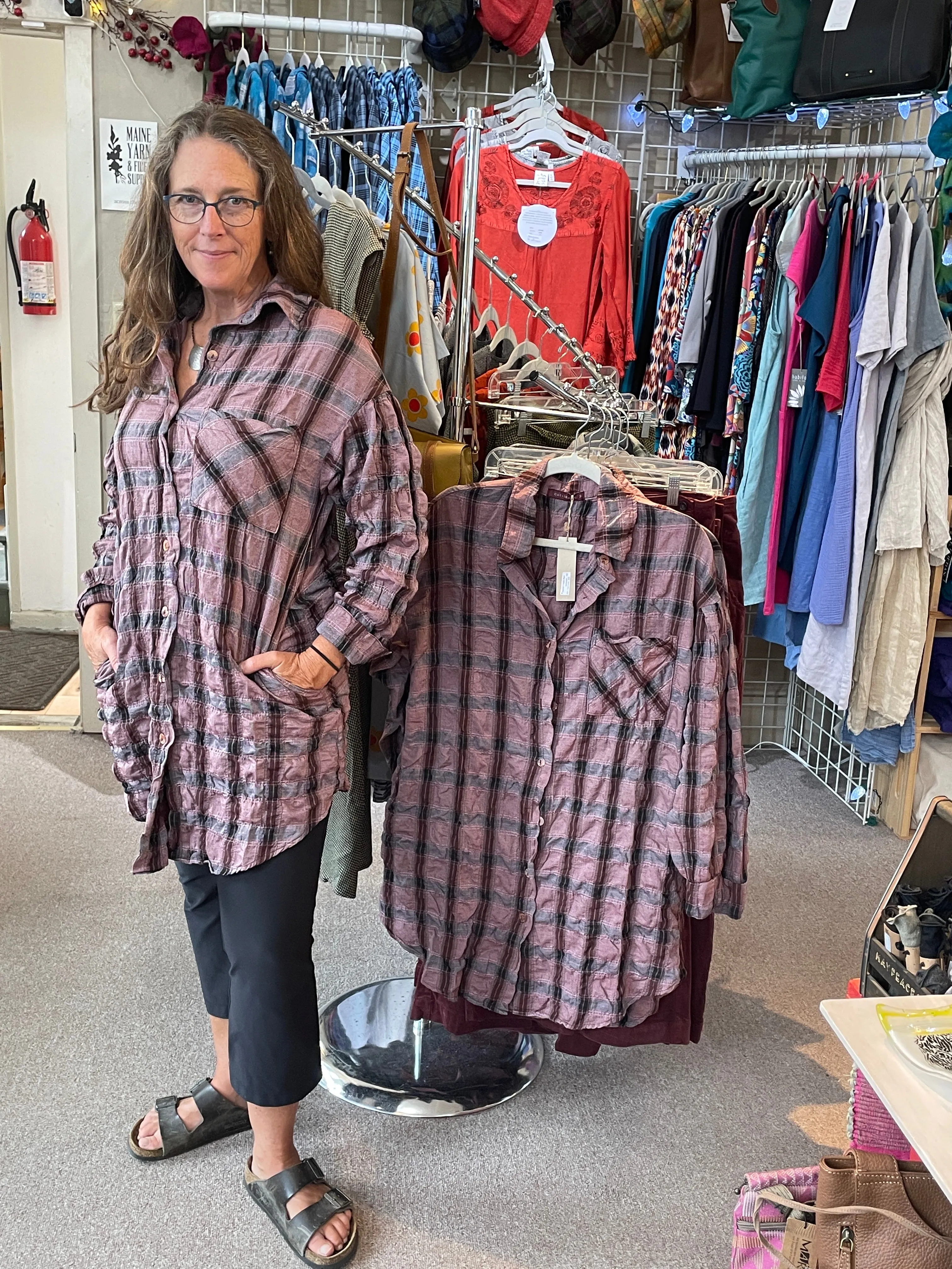 Anorak Crinkle Plaid in Barnwood by Cut Loose Clothing