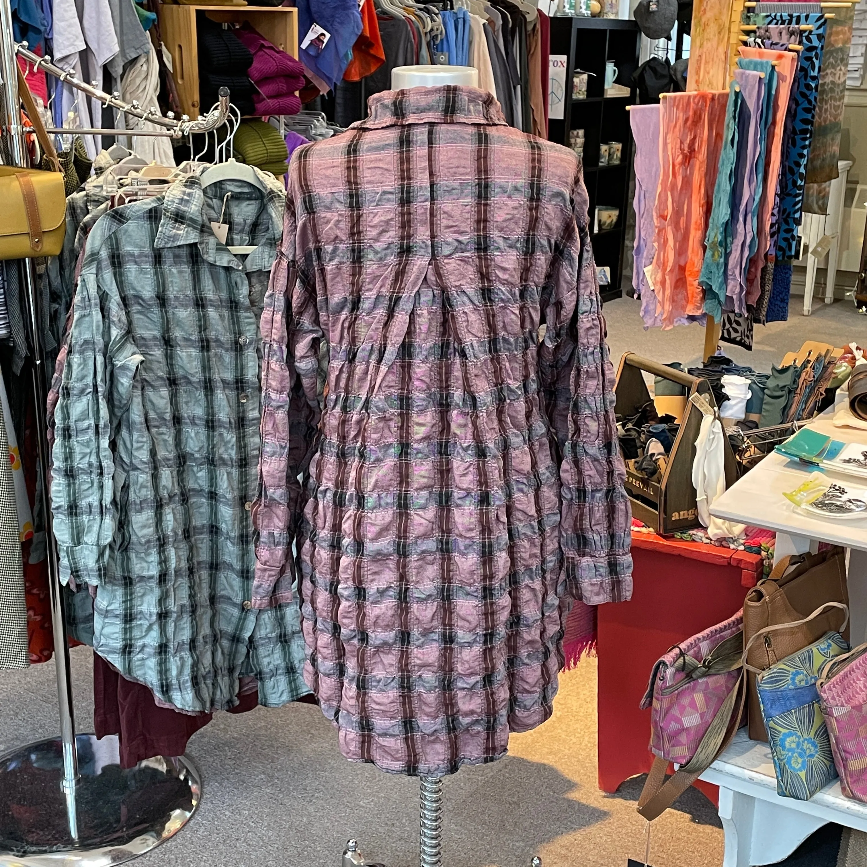 Anorak Crinkle Plaid in Barnwood by Cut Loose Clothing