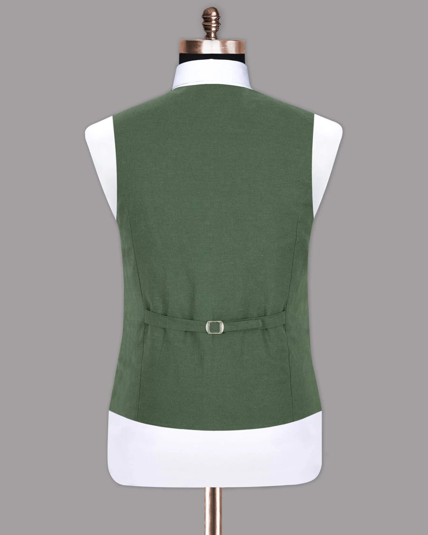 Asparagus Green Luxurious Linen Waistcoat