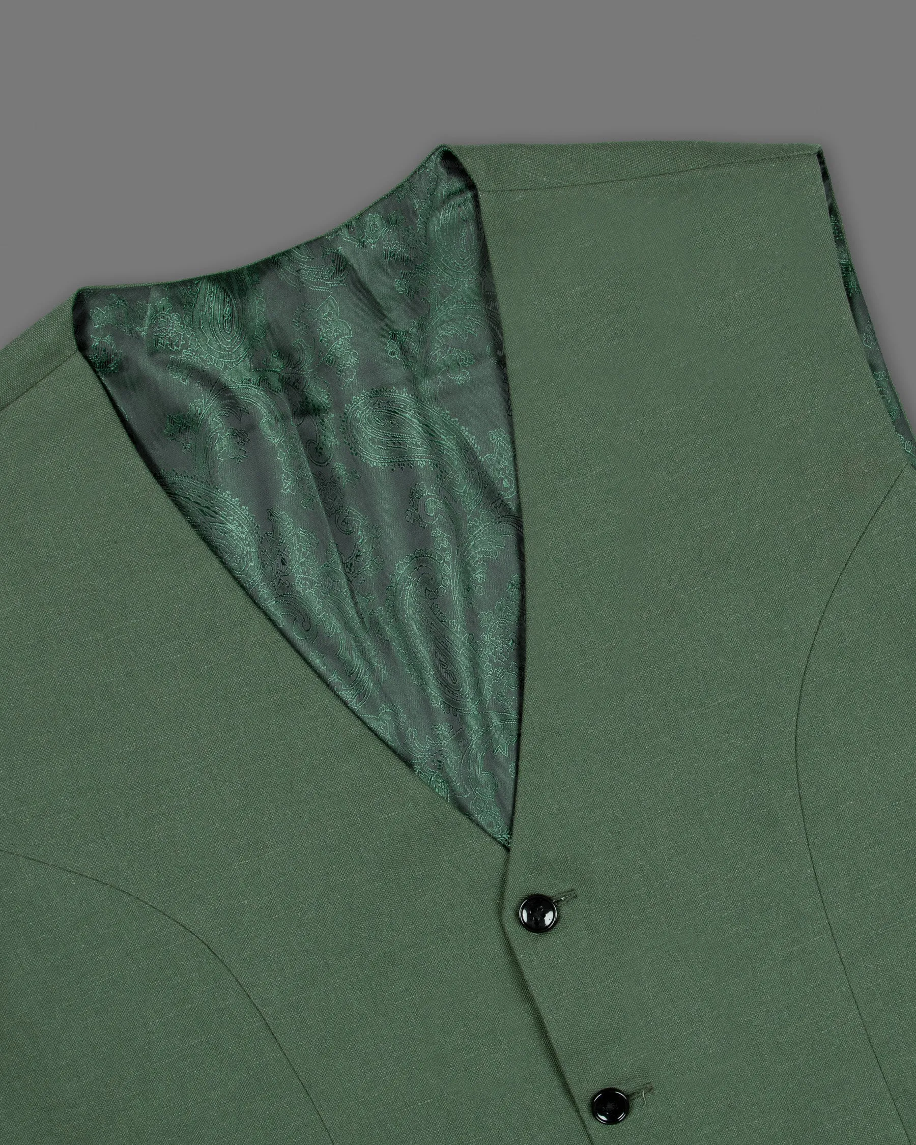 Asparagus Green Luxurious Linen Waistcoat