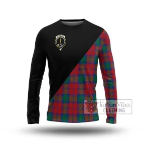 Auchinleck (Affleck) Tartan Long Sleeve T-Shirt with Family Crest and Military Logo Style