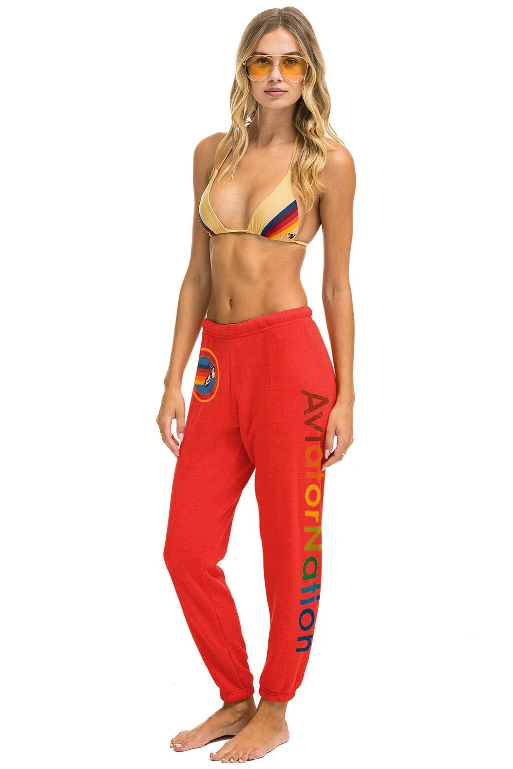 AVIATOR NATION MALIBU SWEATPANT - RED