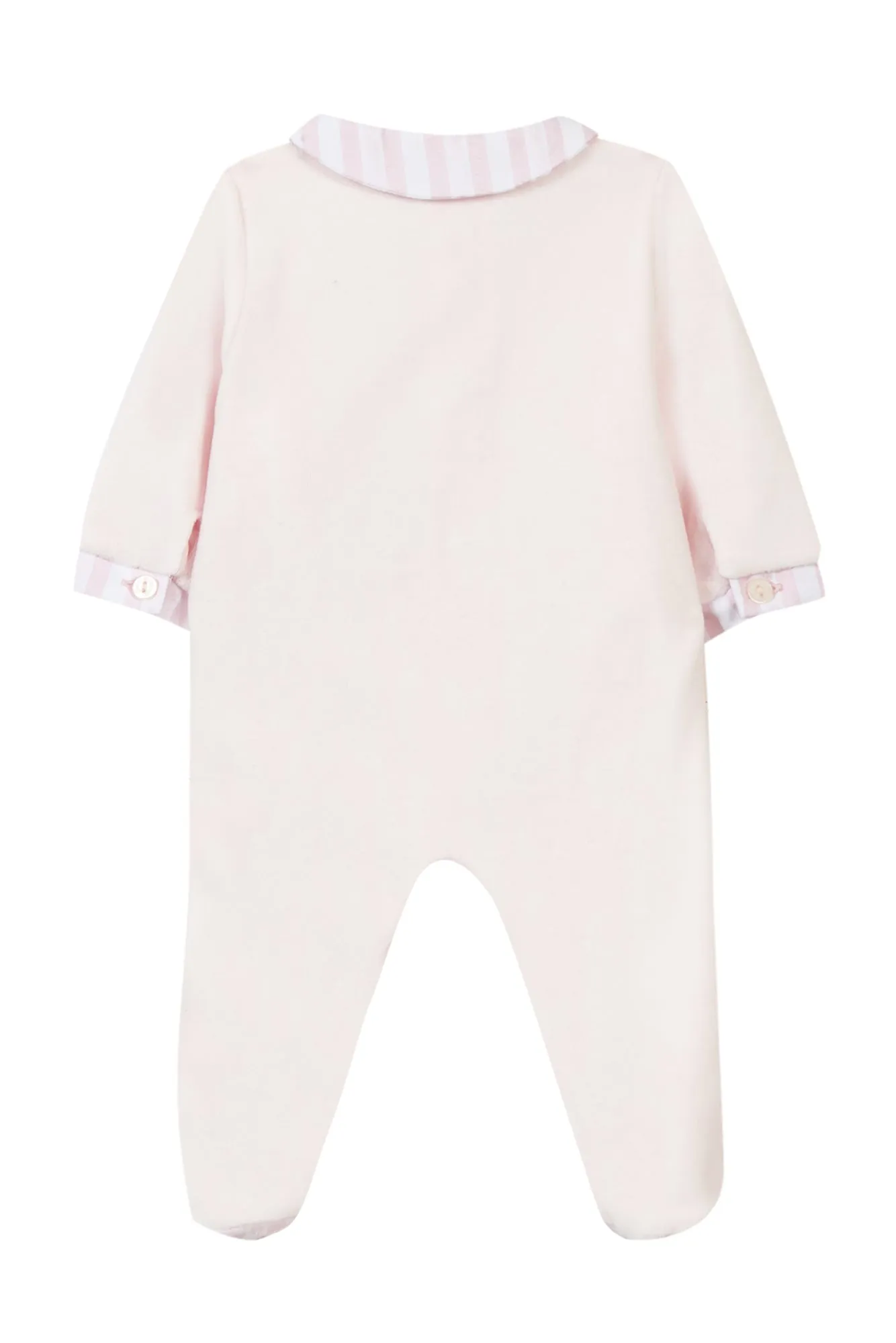 Babygrow - Pale Pink Velour with Rabbit