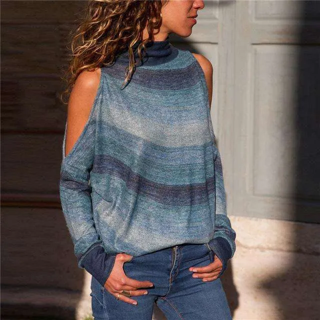 Bare Shoulder Retro Boho Sweater