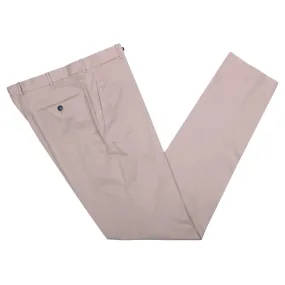 Beige Cotton Slim Fit Trousers