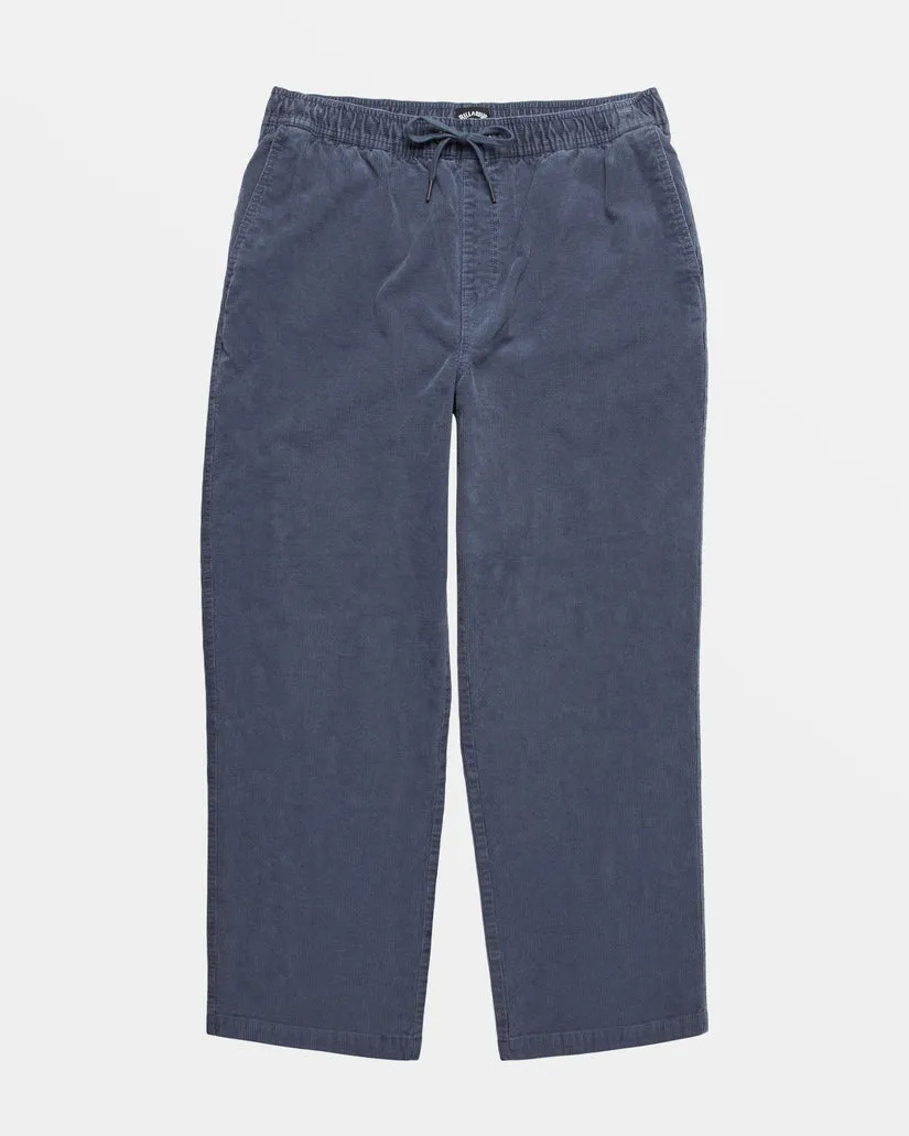 Billabong Larry Elastic Waist Corduroy Pants - SLATE BLUE