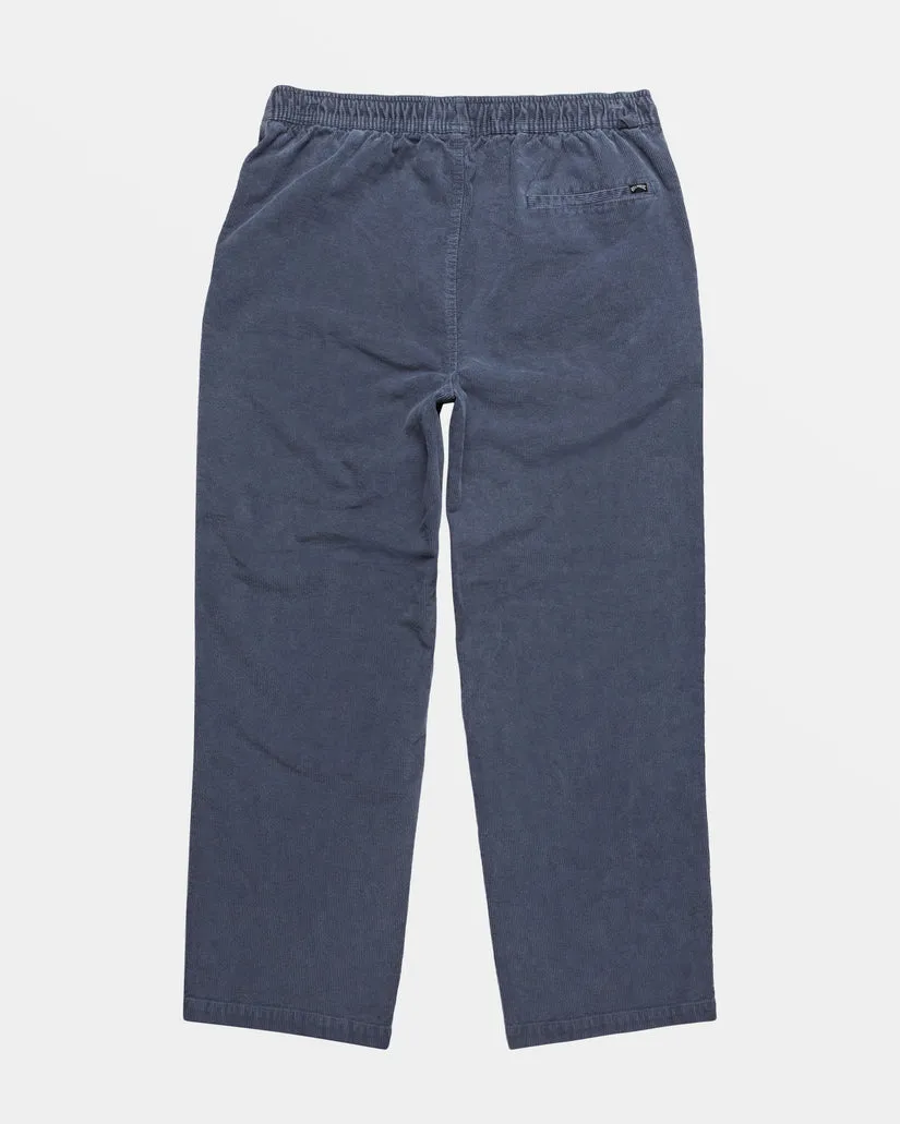 Billabong Larry Elastic Waist Corduroy Pants - SLATE BLUE