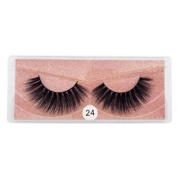 Black Mink Hair False Eyelashes 1 Pair