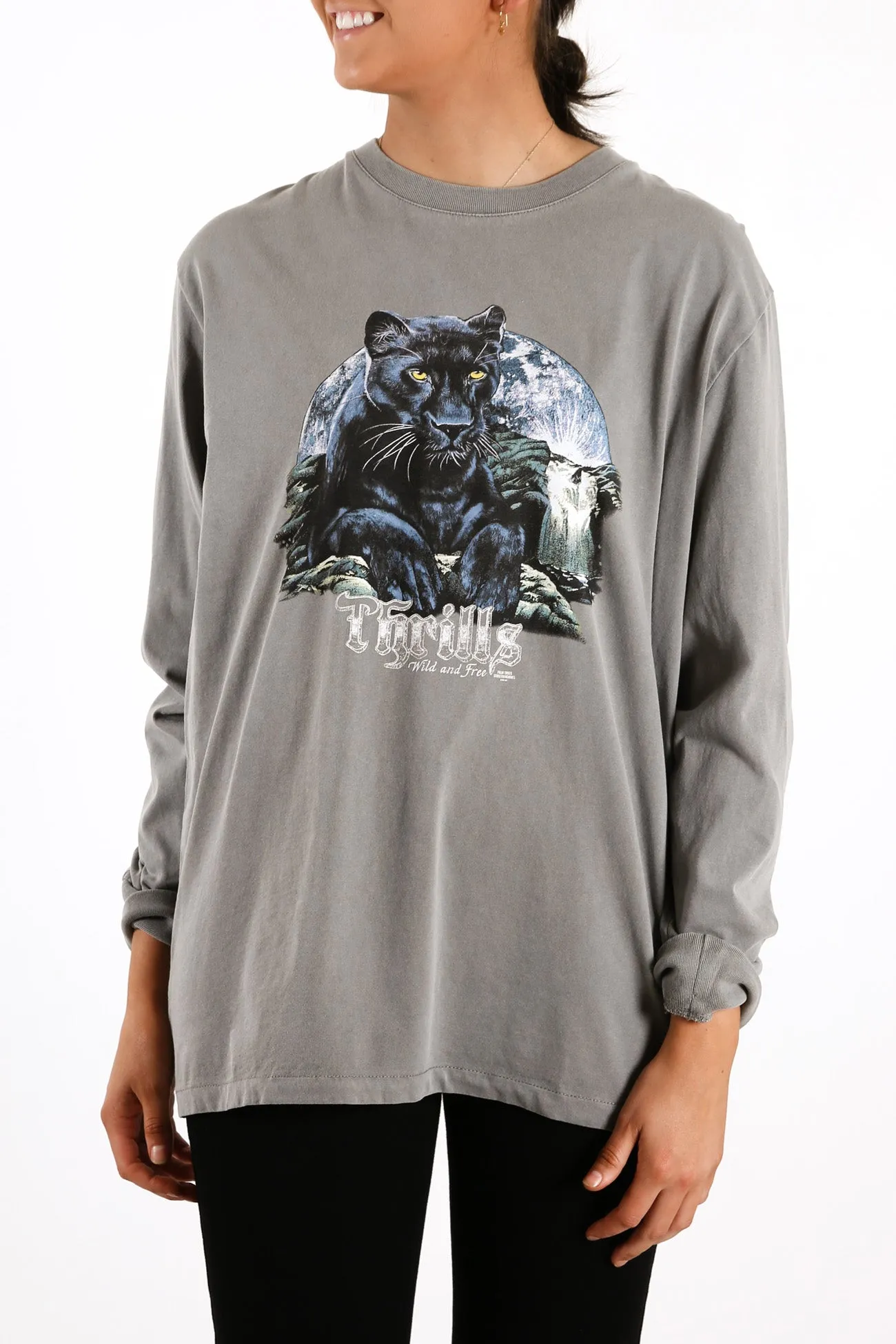 Blackmoon Merch Fit LS Tee Washed Grey