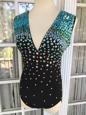 Blue Ombré Embellished Bodysuit - L (10/12)