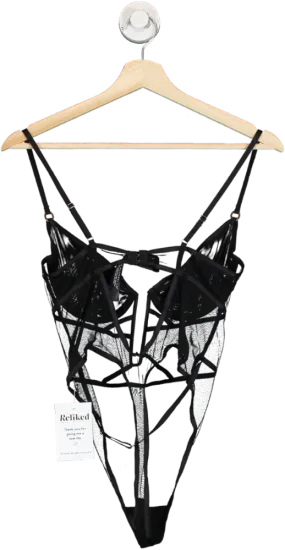 Bluebella Black Strappy Lace Bodysuit UK 34D