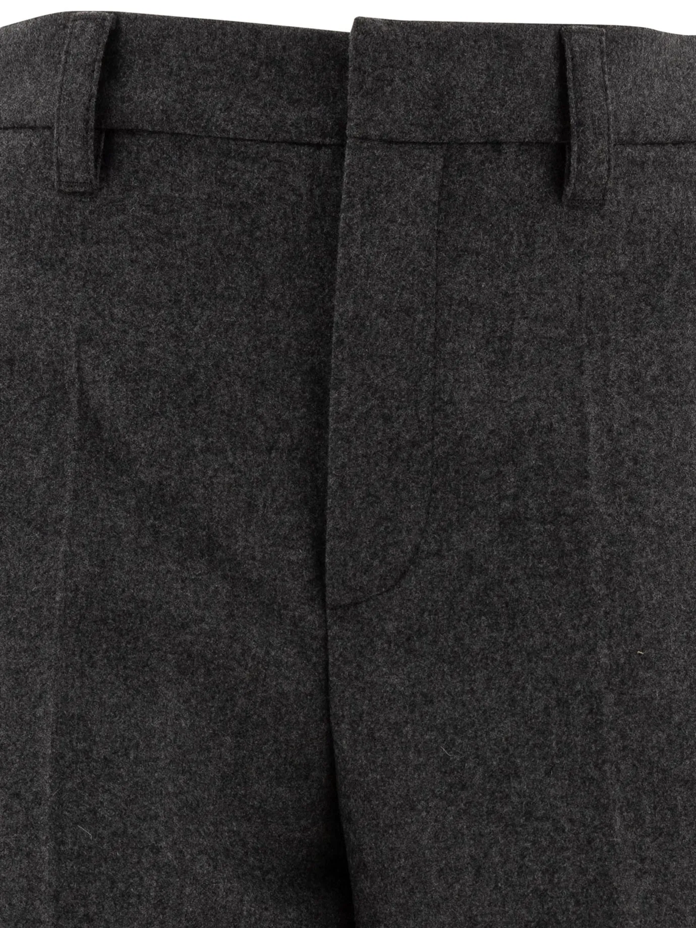 BRUNELLO CUCINELLI High Rise Relaxed Fit Flannel Trousers