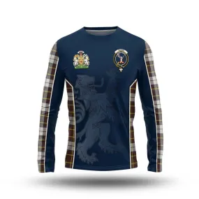 Burns Battalion Weathered Tartan Long Sleeve T-Shirt with Family Crest and Lion Rampant Vibes Sport Style