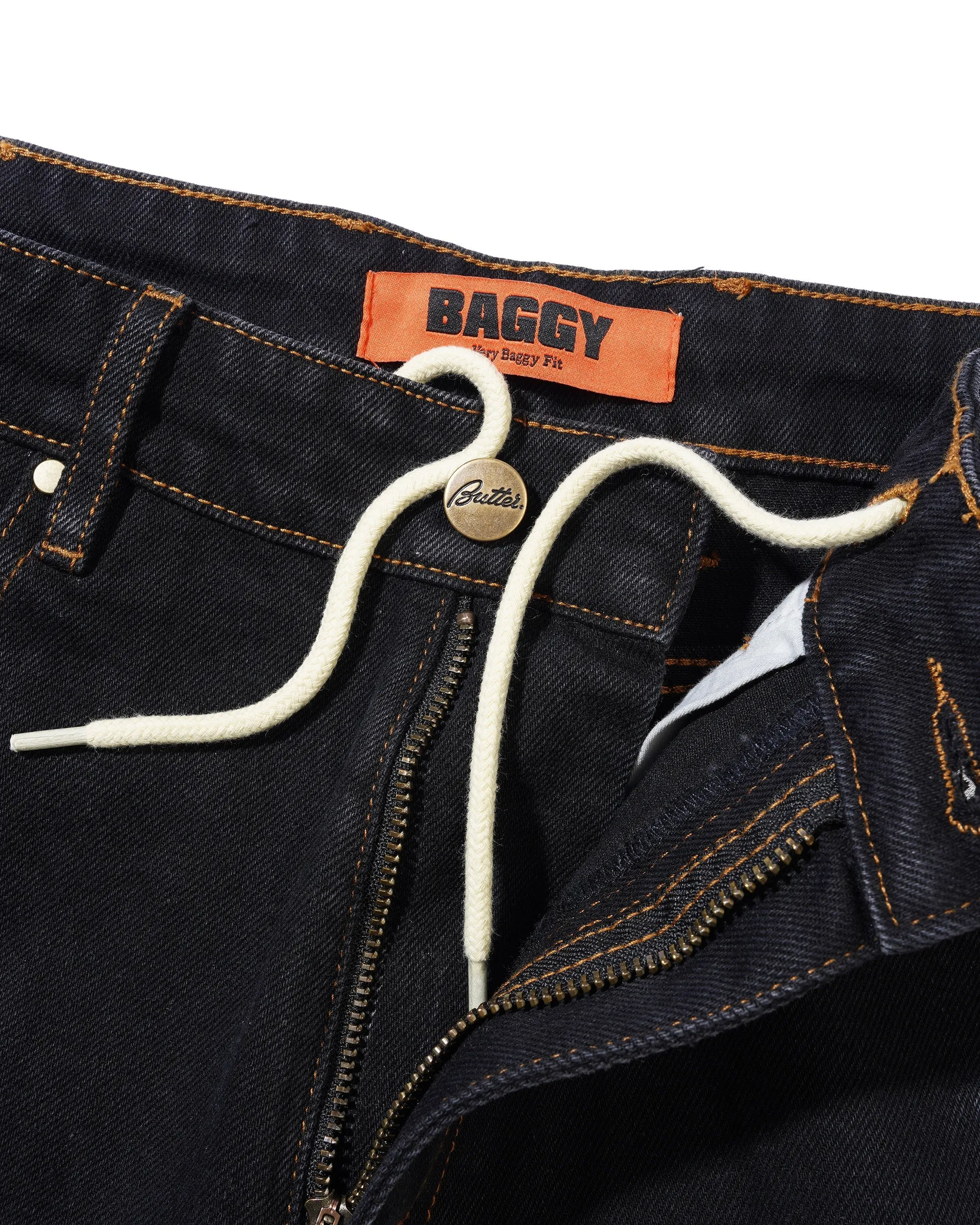 Butter Goods x Fantasia Baggy Denim Jeans - Washed Black