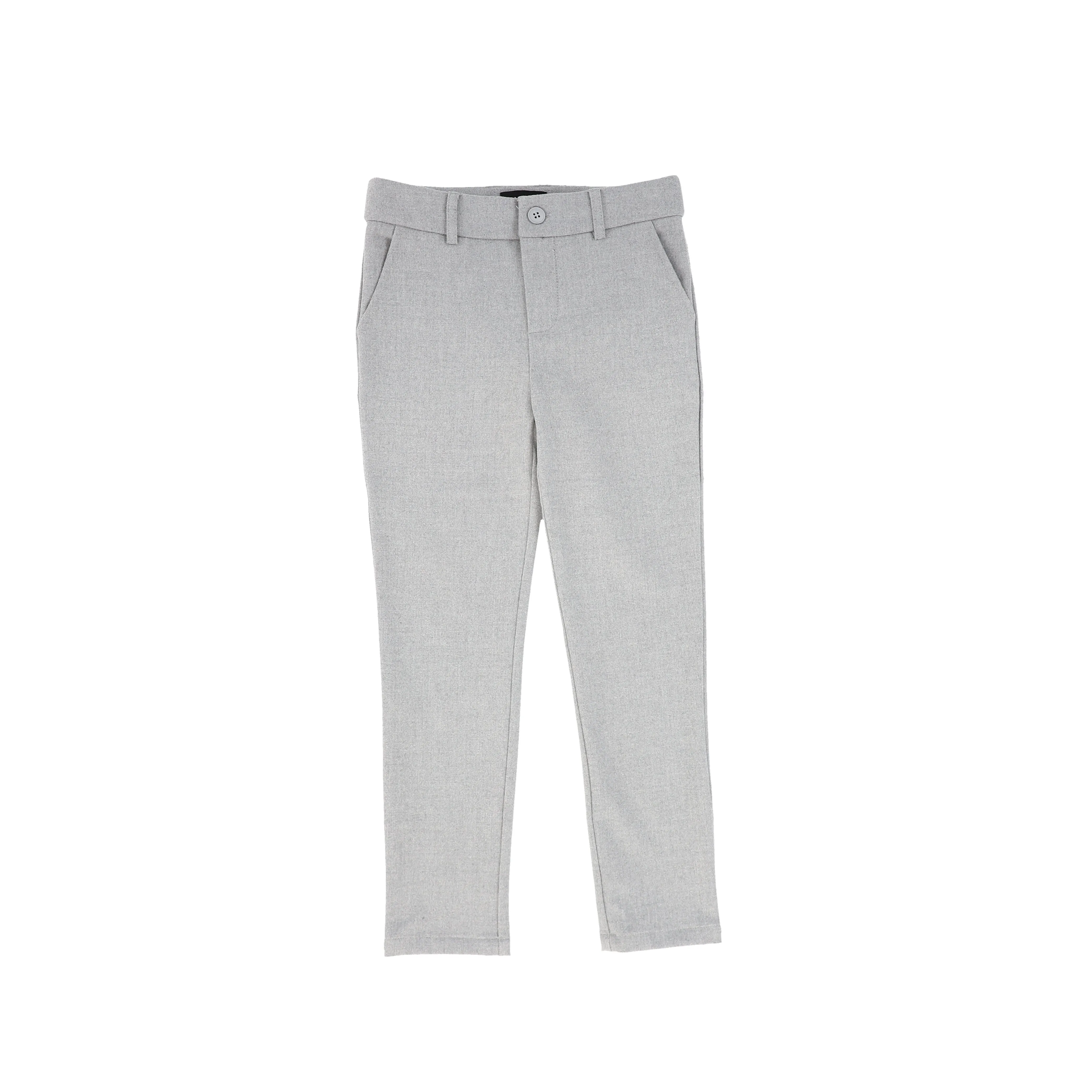 C16487-WOOL SLIM PANTS-Grey