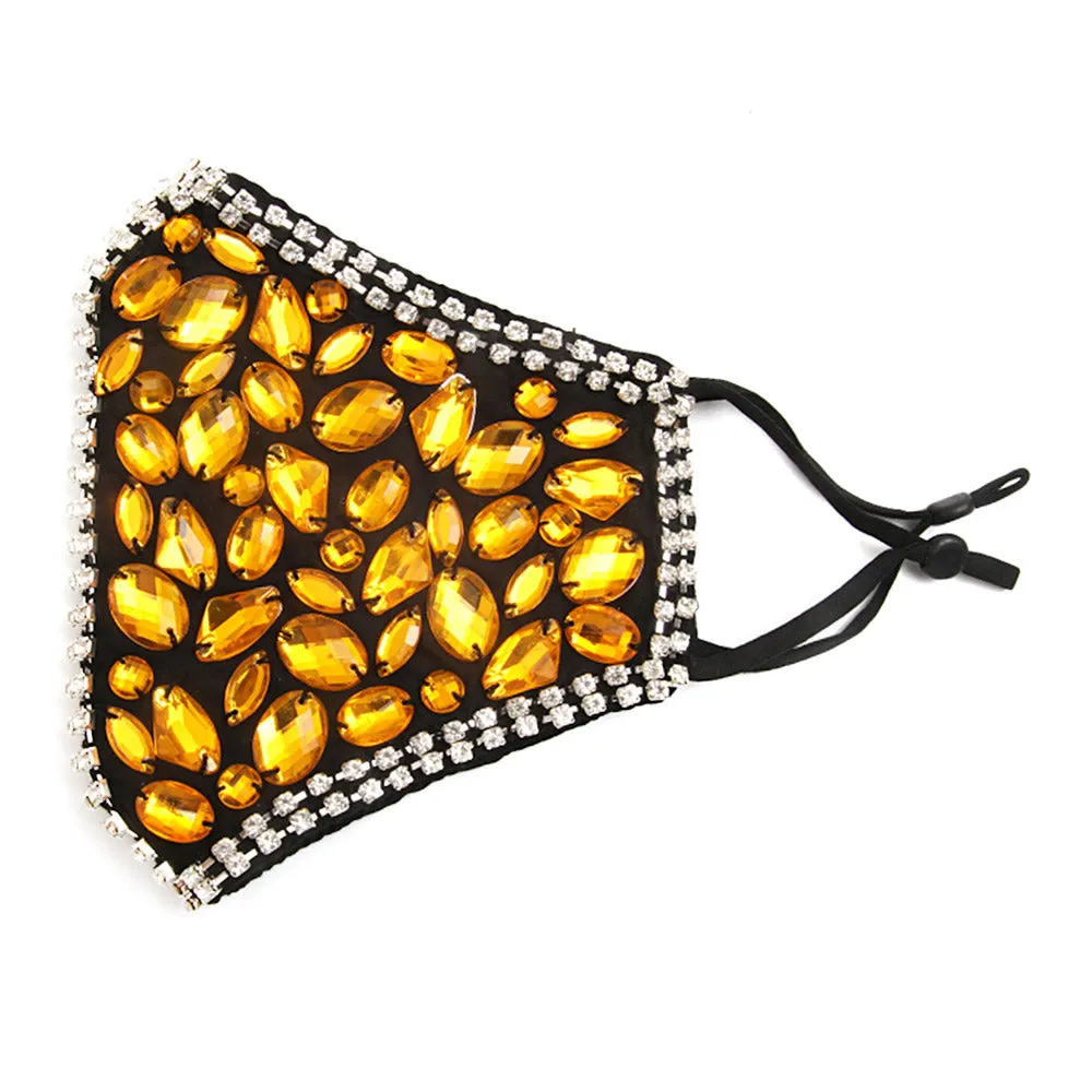 Cait Clear Multi Stone Embellished Fashion Mask