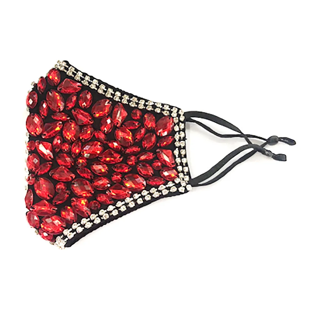 Cait Pink Multi Stone Embellished Fashion Mask