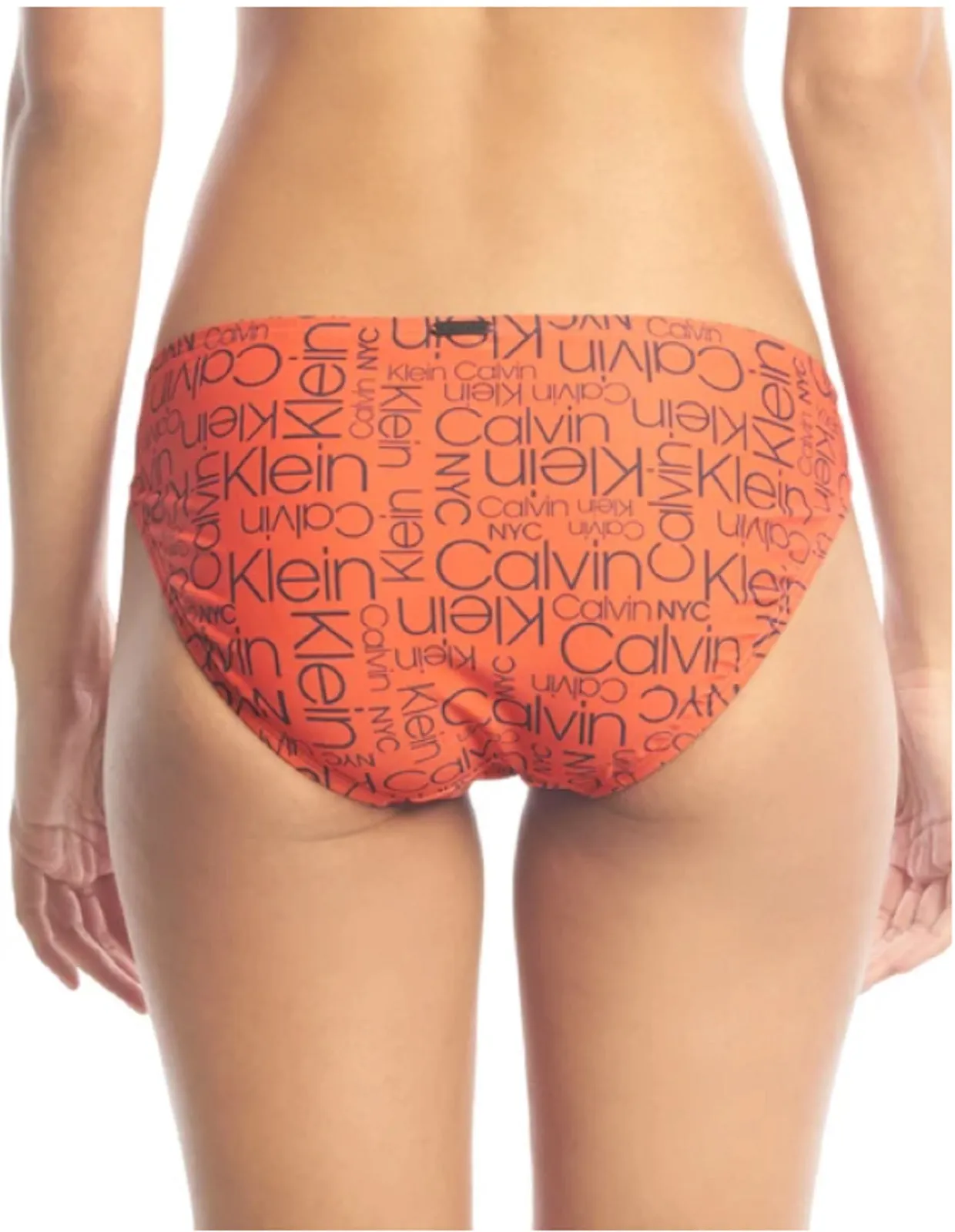 Calvin Klein Women's Logo-Print Bikini Bottoms,Strong Red, M