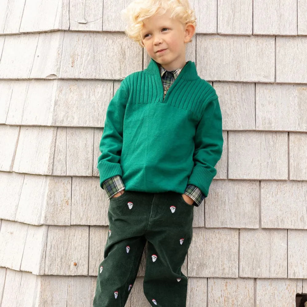 Cape Cod Embroidered Santa Corduroy Pants