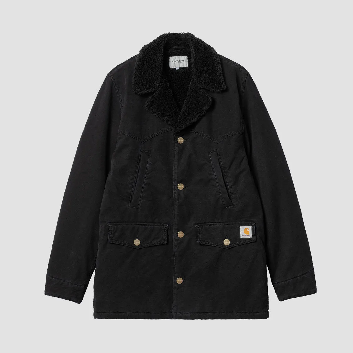 Carhartt WIP Newman Coat Black Heavy Stone Wash