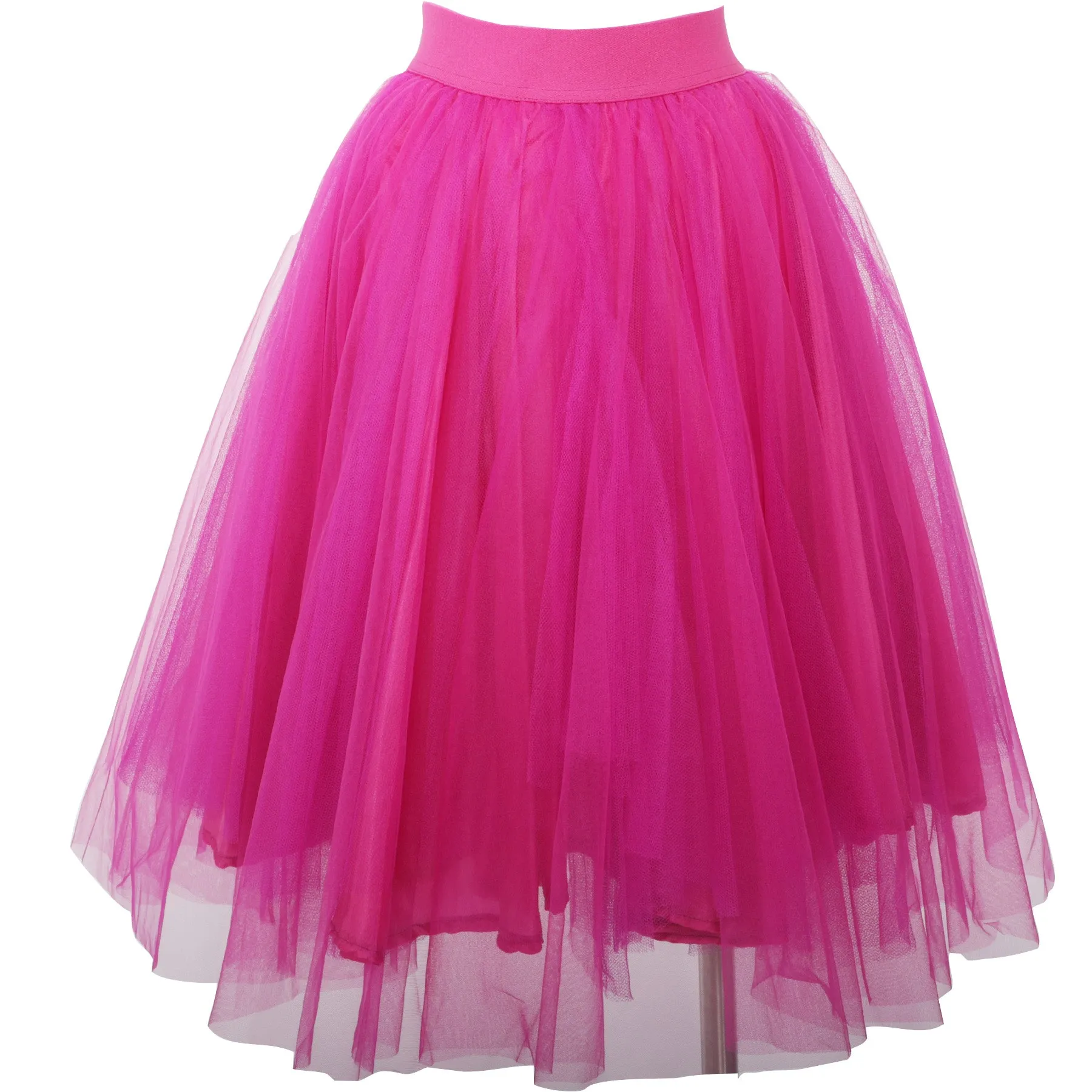 Carrie Layered Tulle Knee Length Hi Waist Skirt