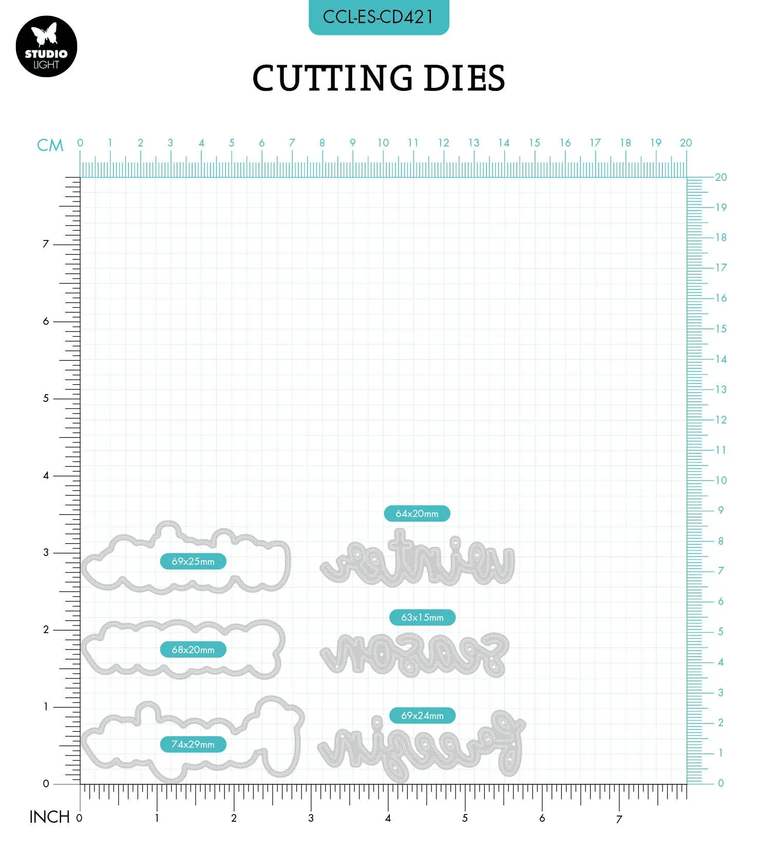 CCL Cutting Die Winter Essentials Wordz 122x70x1mm 1 PC nr.421