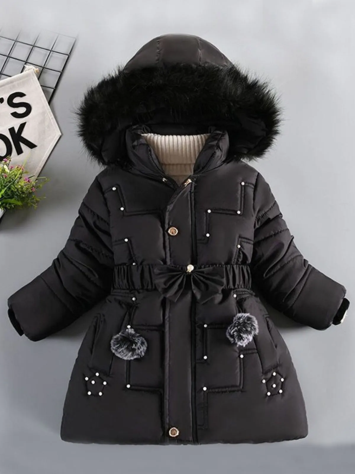 Chill and Chic Pearl Embellished Winter Jacket