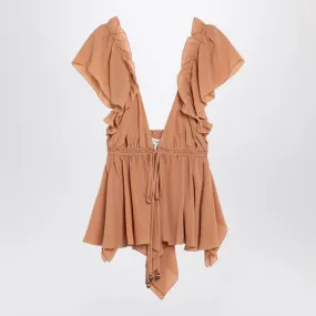 CHLOÉ Elegant Silk Ruffle Top