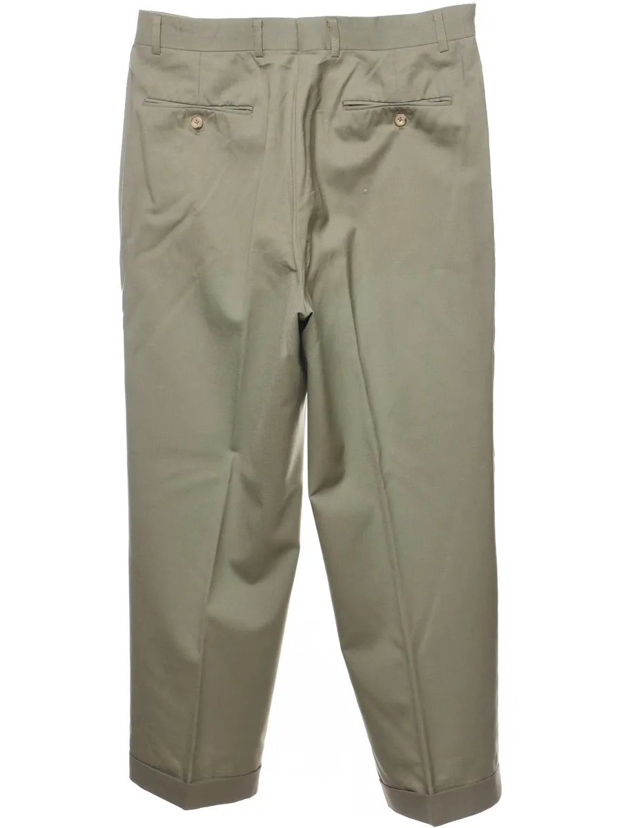 Classic Light Green Tapered Trousers - W33 L28