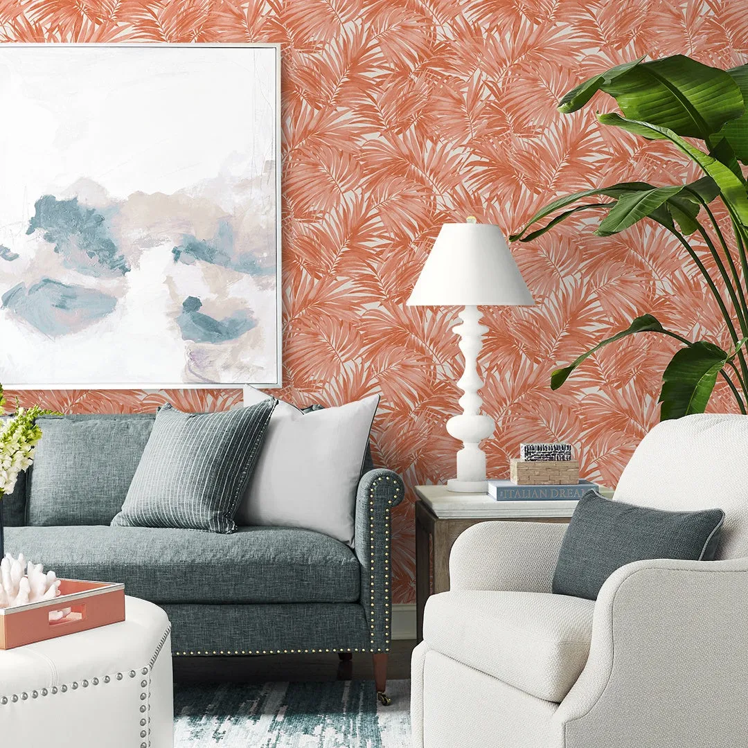 Cordelia Tossed Palms Coastal Haven Wallpaper