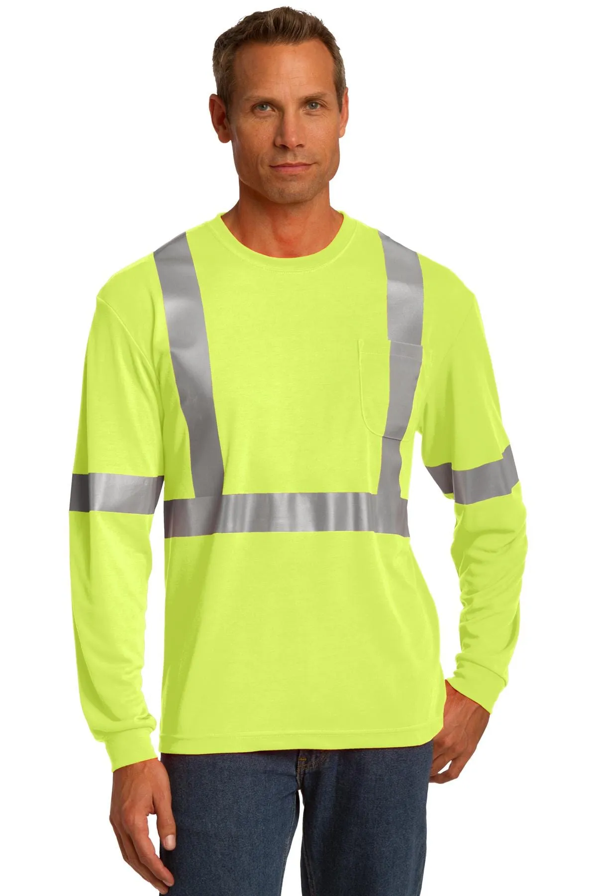 CornerStone ANSI 107 Class 2 Long Sleeve Safety T-Shirt. CS401LS